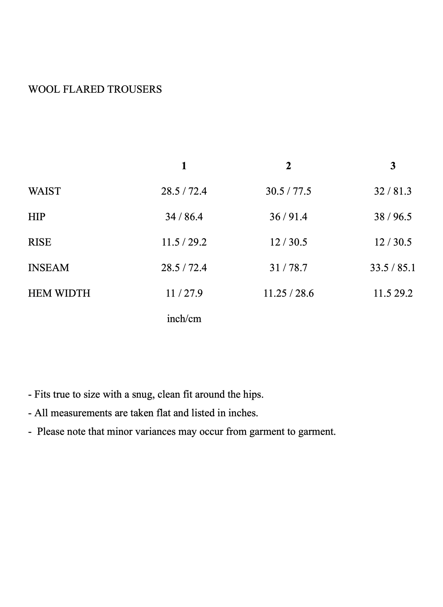 Wool Flared Trousers